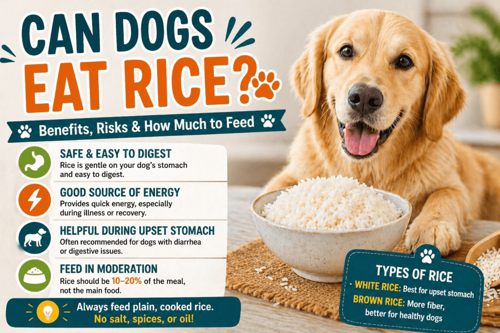 Can dog eat rice during upset stomach and vomit