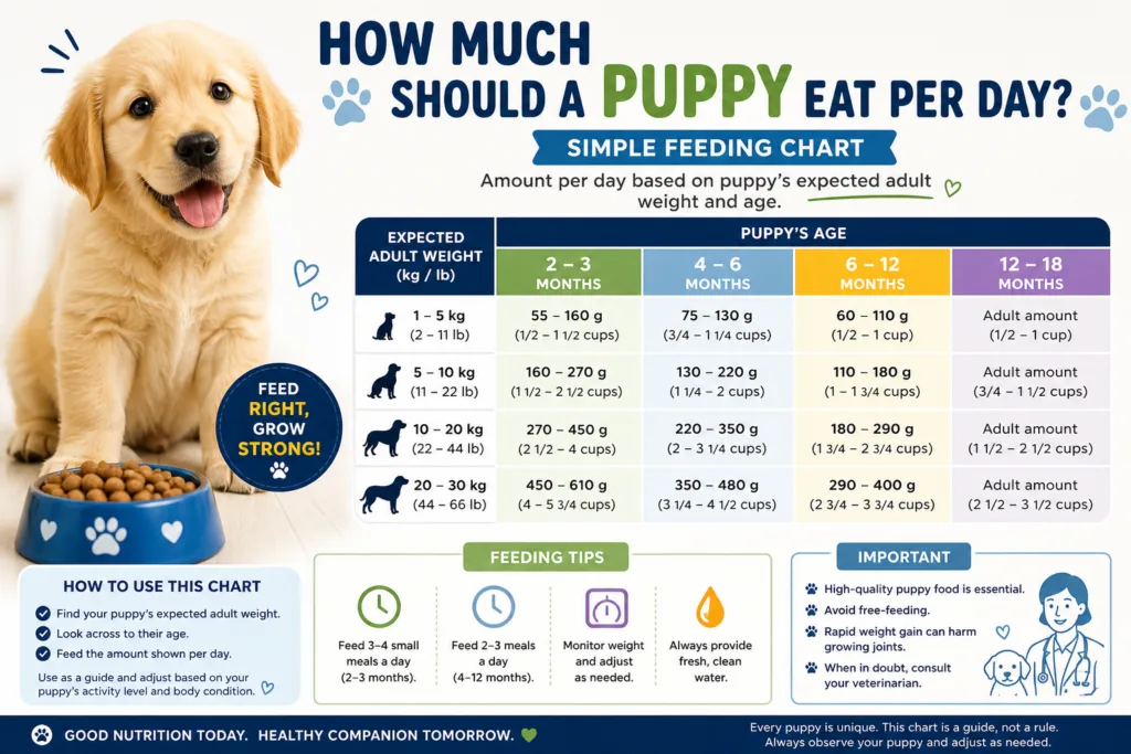 How much should a puppy eat per day